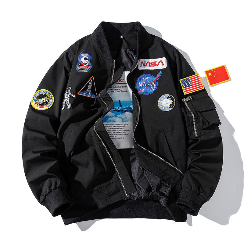Áo khoác liên danh phi hành gia nasa thu đông mẫu mới 2024 áo jacket phi hành gia áo bóng chày dày dặn thương hiệu sành điệu cặp đôi nam