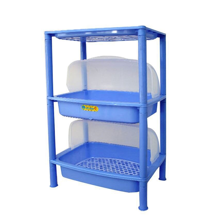 Kệ chén có nắp 3 tầng 2 ngăn nắp