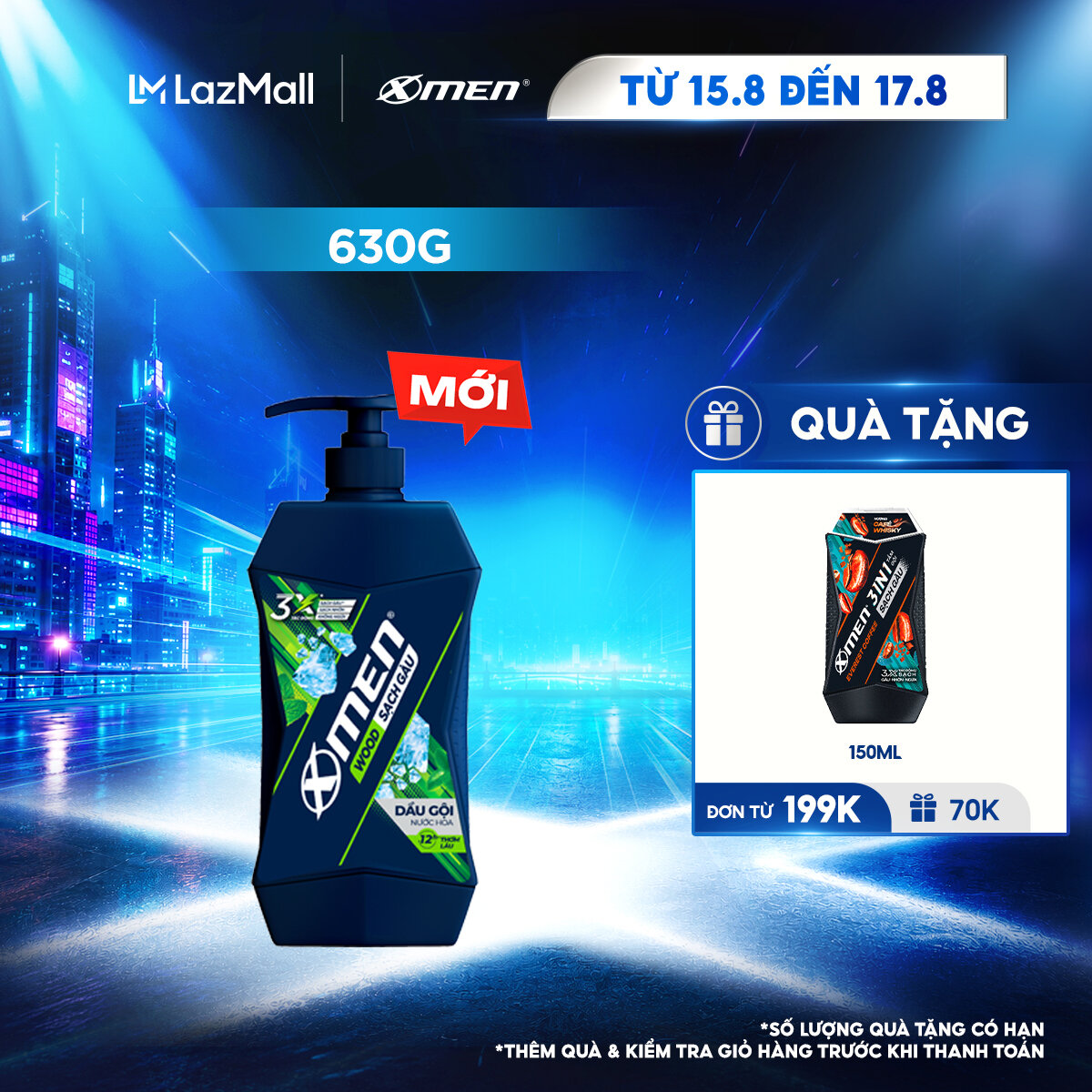 Dầu Gội Xmen Wood Sạch Gàu 610g