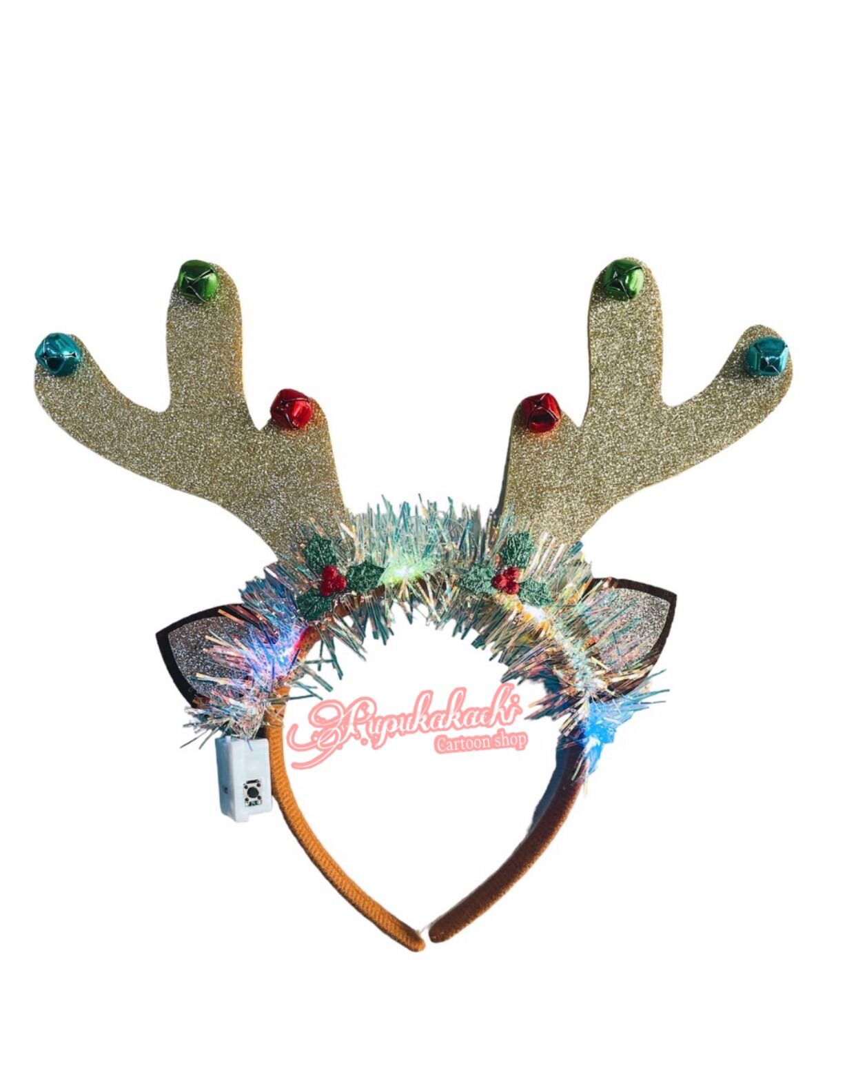 Cài tóc noel đèn led chớp tắt 7 màu phụ kiện tóc noel cute