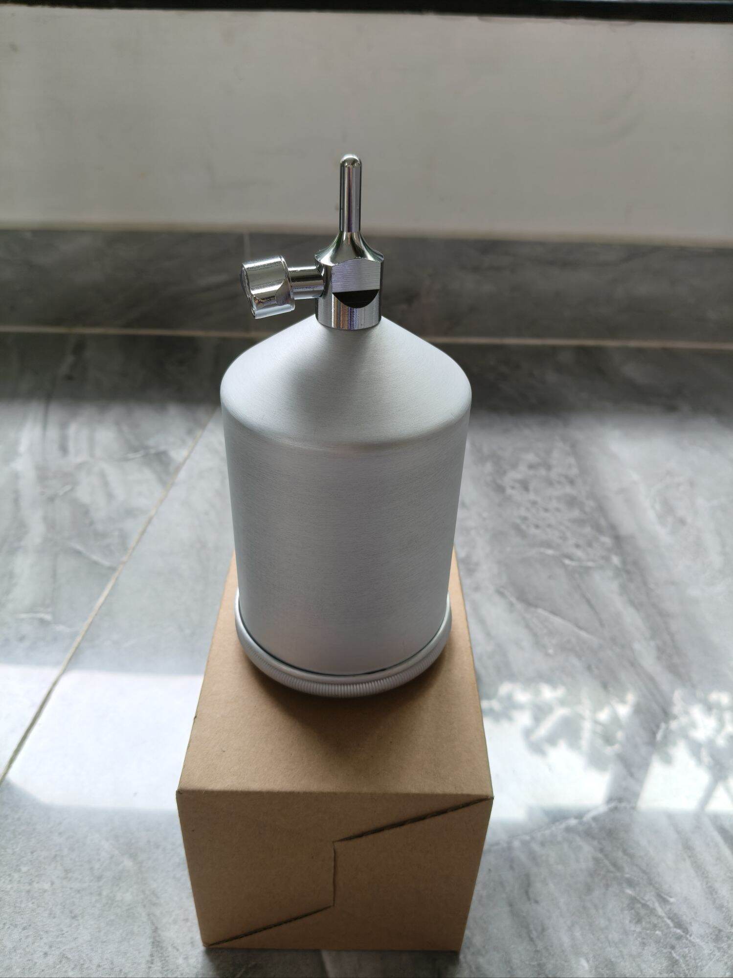 Bình chứa sơn, Cốc nhôm chân 400ml ren 1/4" dùng cho s.úng phun sơn bình ngang