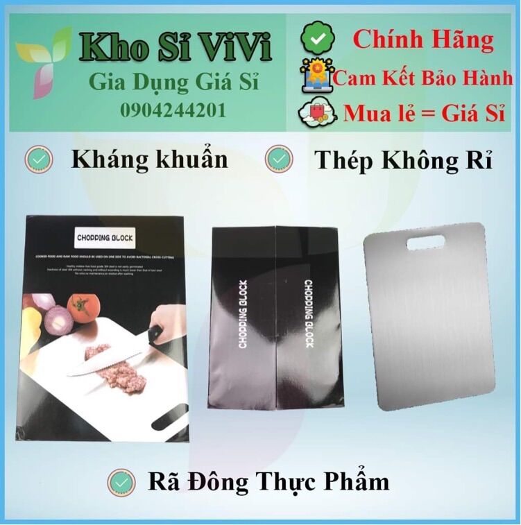 Thớt Inox 304 kháng khuẩn chống ẩm mốc size lớn(Giá Sỉ)