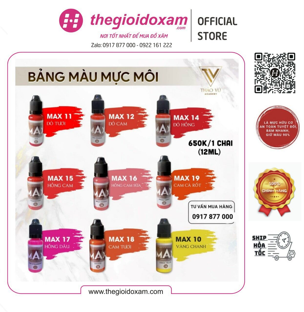 Lì xì 100k mực max phun xăm siêu bám