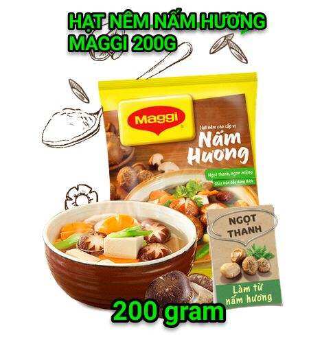 HẠT NÊM NẤM HƯƠNG MAGGI 200G  hạt nêm chay  HẠN SỬ DỤNG 08/05/2022