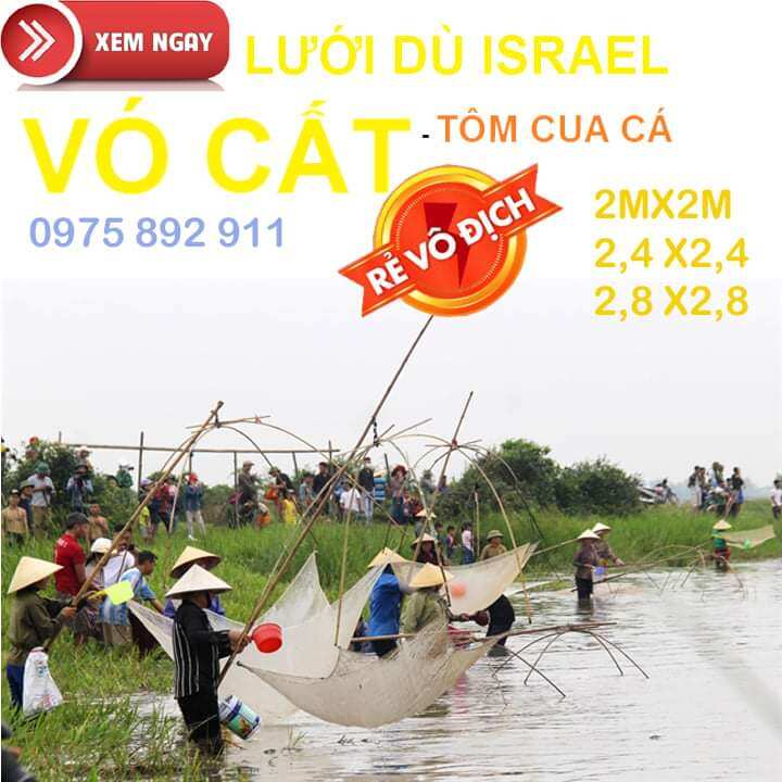 Vó cất tôm cua cá - lưới dù đài loan