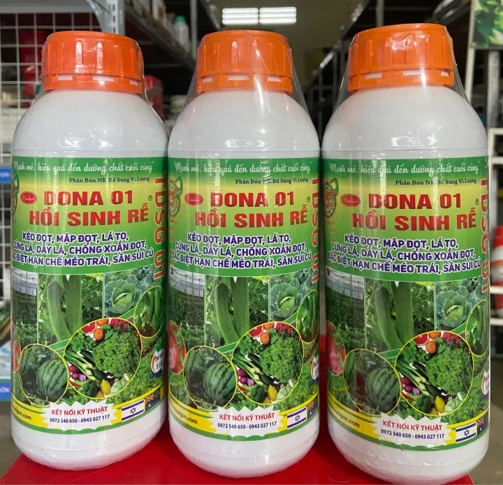 Phân bón npk bổ sung vi lượng dona 01 hồi sinh rễ giúp kéo đọt, mập đọt, lá to, cứng lá, dày lá, chống xoắn đọt, đặc biệt hạn chế méo trái, sần sùi củ.