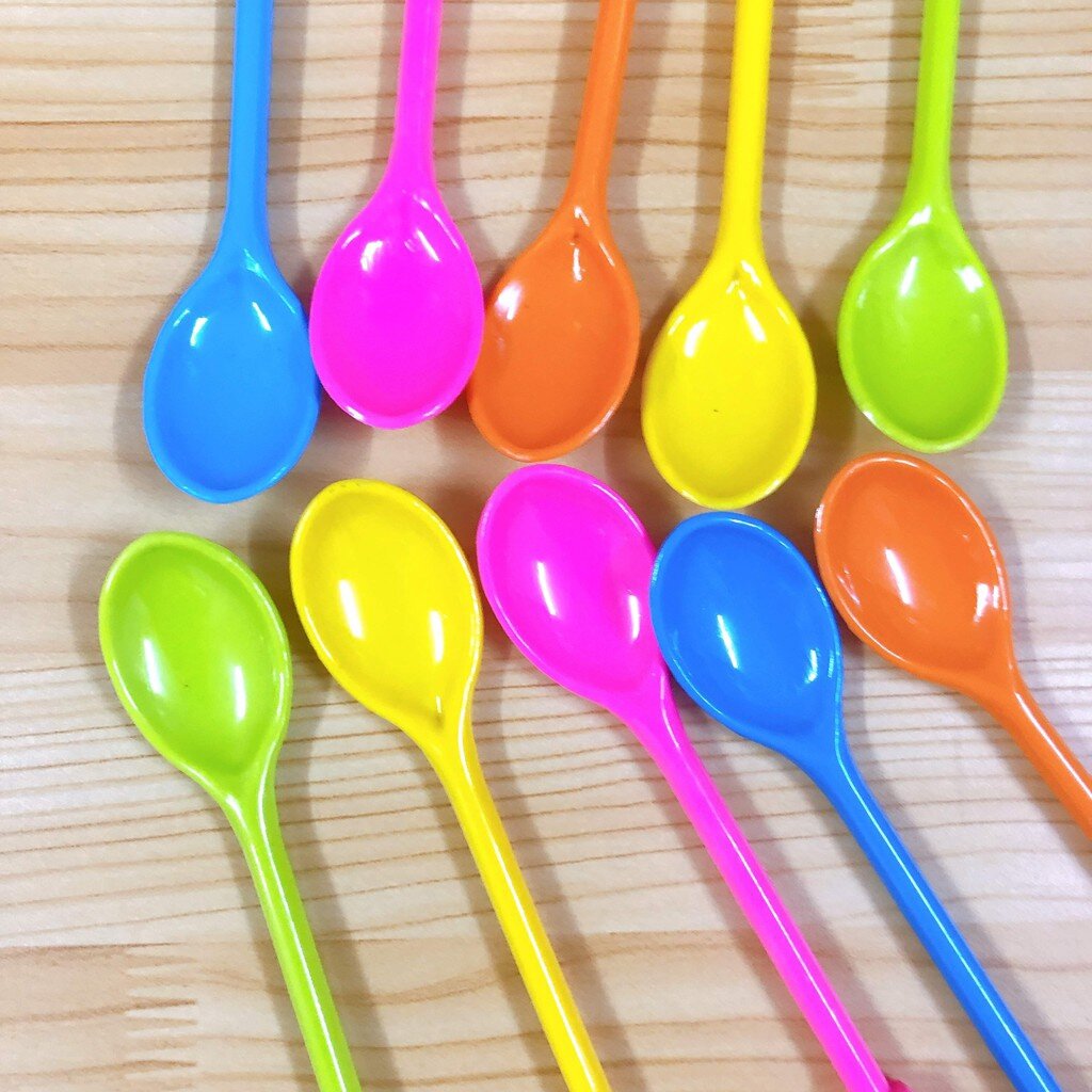 combo 5 muỗng nhựa cà phê, sinh tố