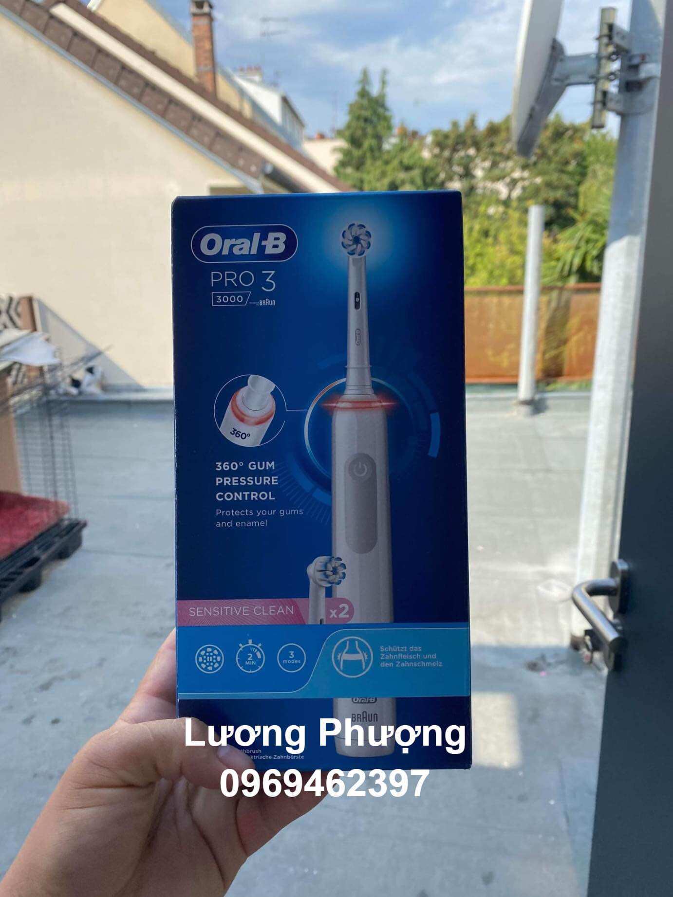 (Hàng ✈️✈️✈️, đủ bill Pháp) Bàn chải điện Oral B Pro3 3000