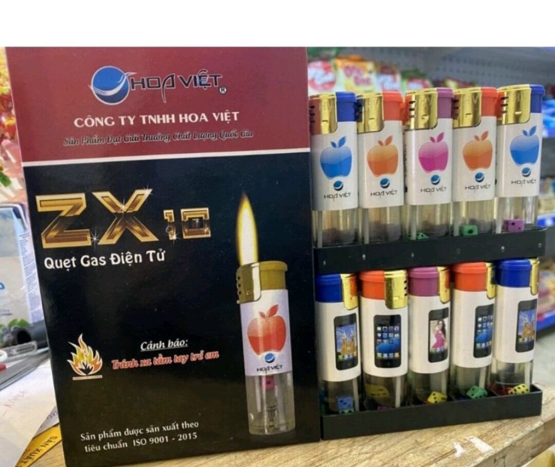 Bật lửa_quẹt ga xúc xắc chống gió Hoa Việt