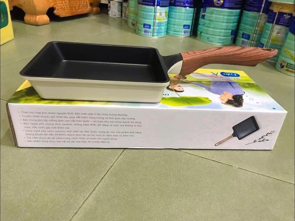Chảo vuông chiên trứng đày từ Ecoramic 18 cm