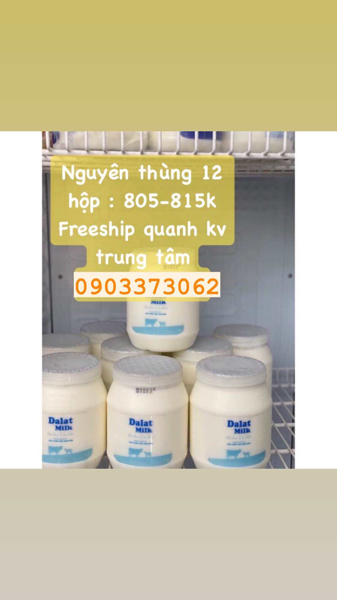 Sữa chua ăn 1kilogam không đường Dalatmilk ( MUA NGUYÊN THÙNG 810k/ 12 hộp)