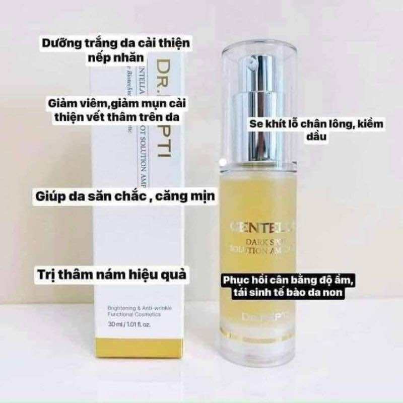 HOÀN TIỀN 15% - Tinh chất dưỡng trắng căng bóng DR.PEPTI centella dark spot solution ampoule