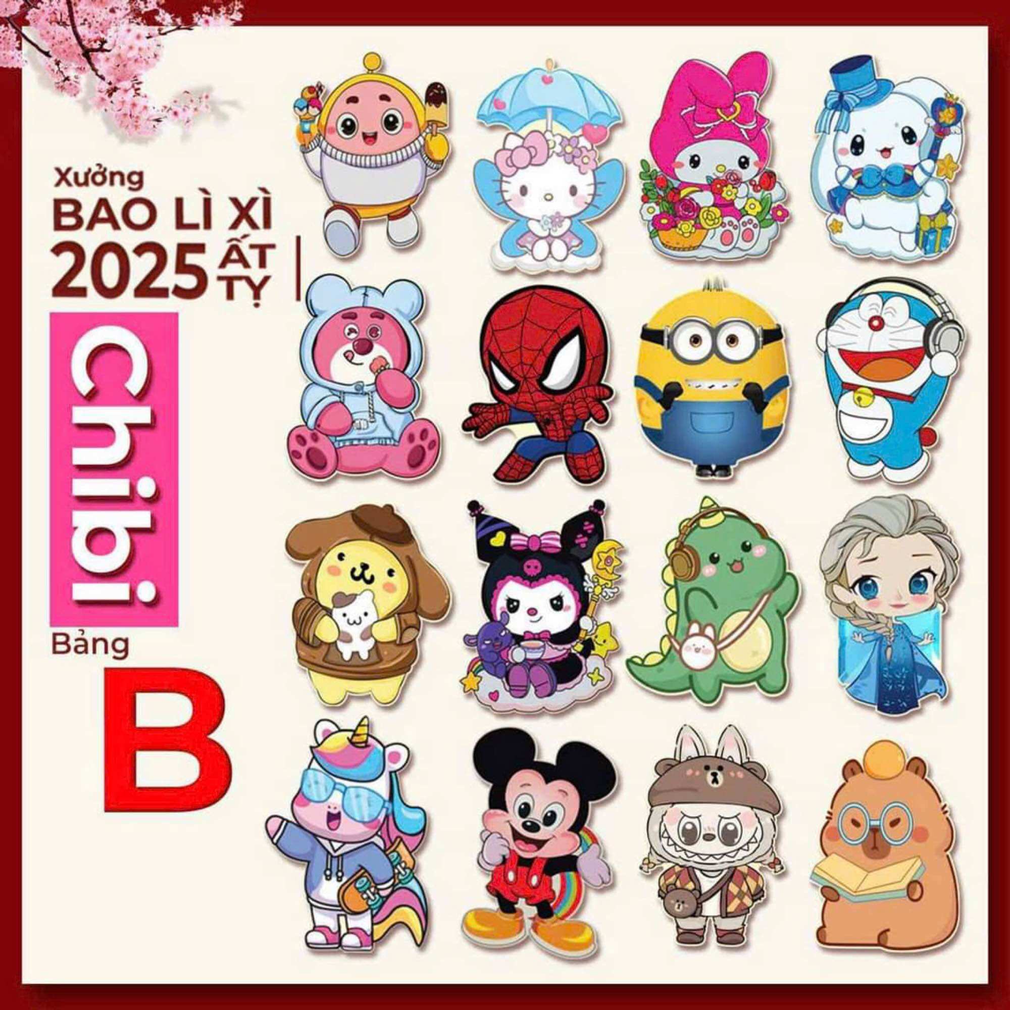 Combo 1000 Bao lì xì ChiBi 2023 xinh xắn ( Inbox chọn mẫu)