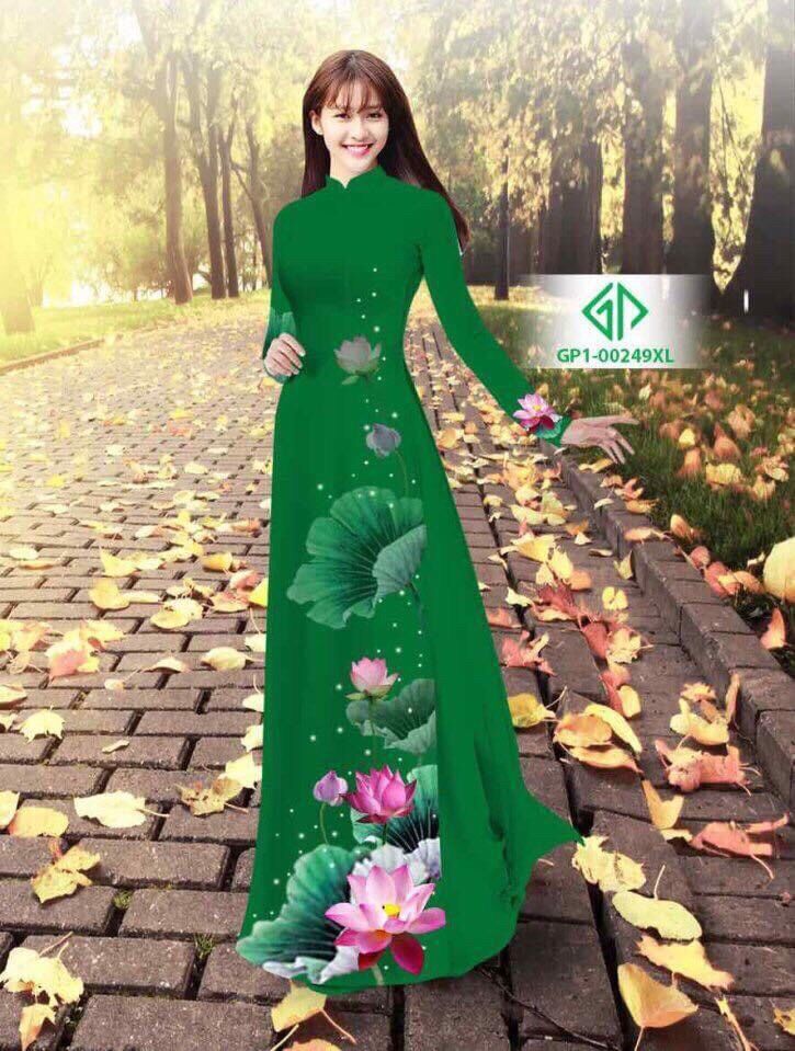 Vải áo dài hoa sen