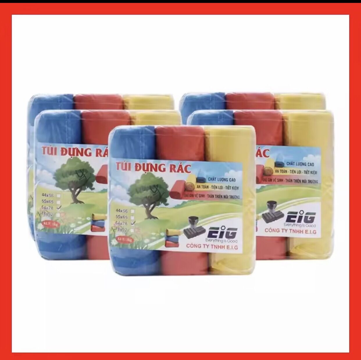 Bao rác màu 3 cuộn 1 lốc