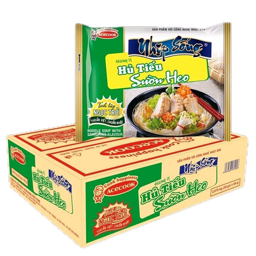 hủ tiếu nhịp sống hương vi sườn heo(thùng 30gói)đậm vị thơm ngon đúng vị cho sợi hủ tiếu day ngon đọc đáo từ nước súp thịt sườn heo ngon đậm chất