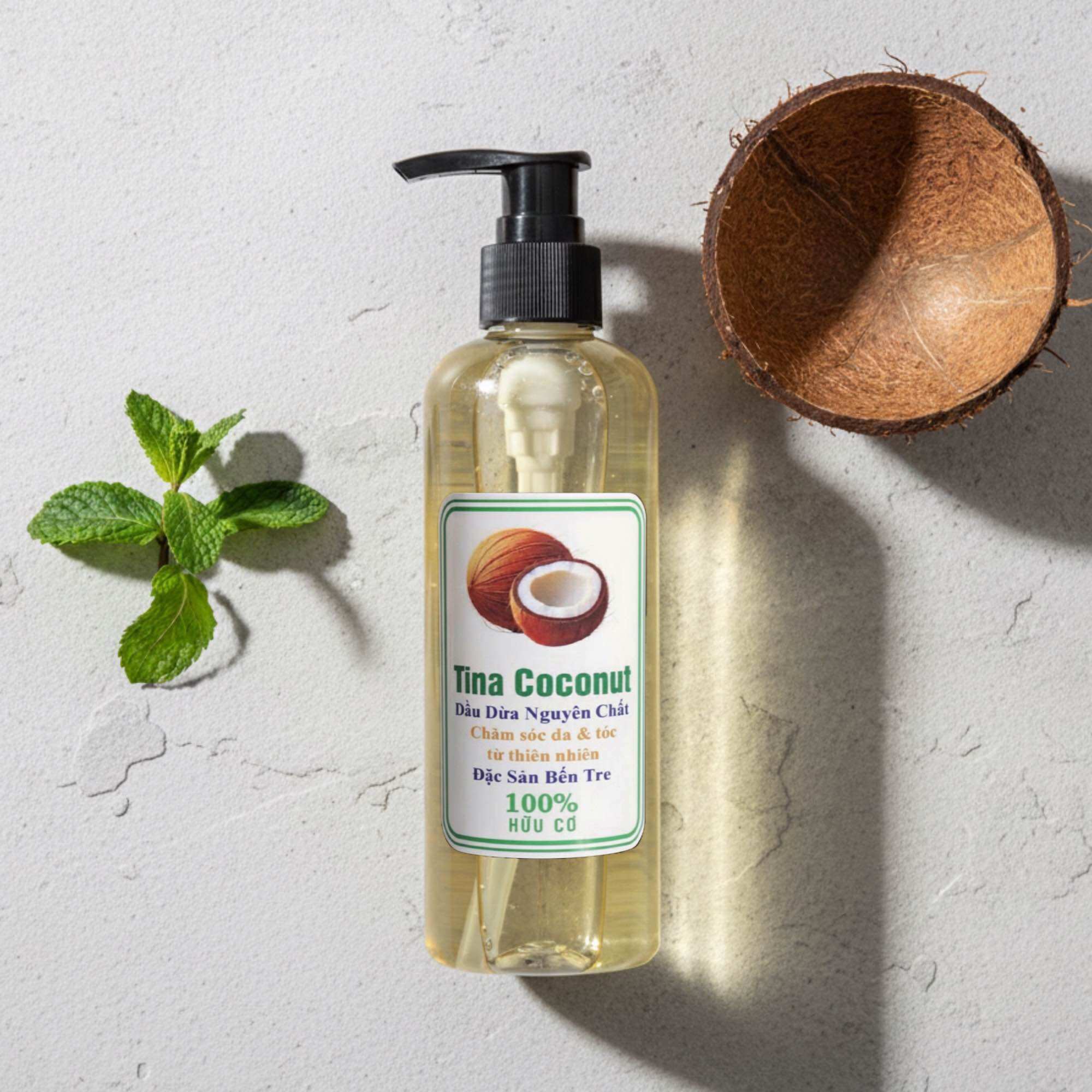 Dầu dừa dưỡng tóc cao cấp 250ml. Dầu dừa nấu thủ công nguyên chất cao cấp hữu cơ. Dầu dừa dưỡng tóc, dưỡng da, dưỡng thể, massage body.
