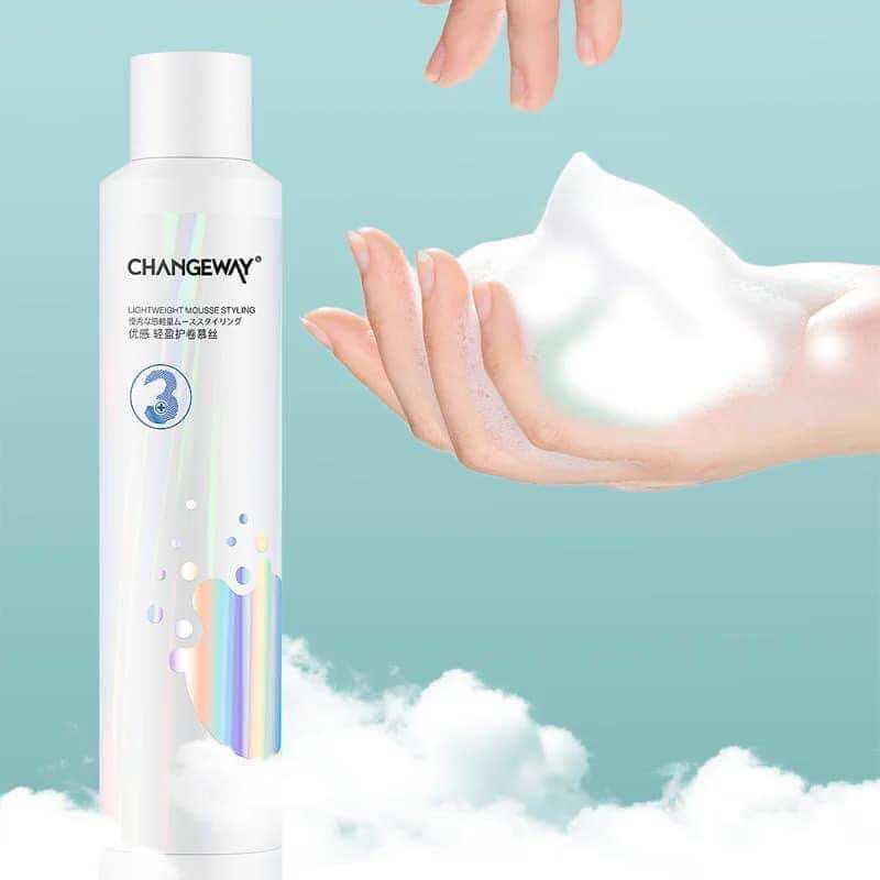 Bọt mềm vào nếp tóc xoăn tự nhiên, không cứng tóc, không bết dính CHANGEWAY Lightweight Mousse Styling