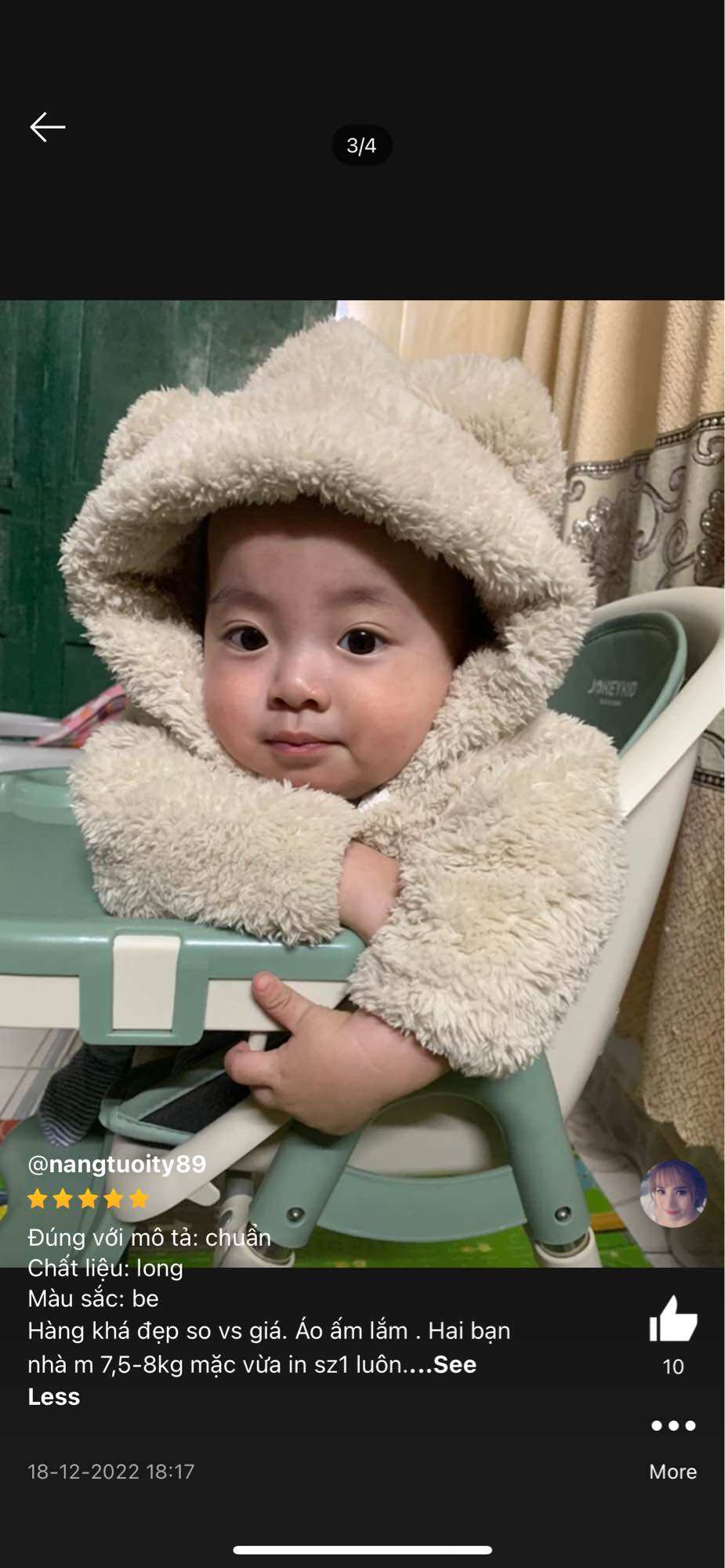 Áo Lông Cho bé Mũ