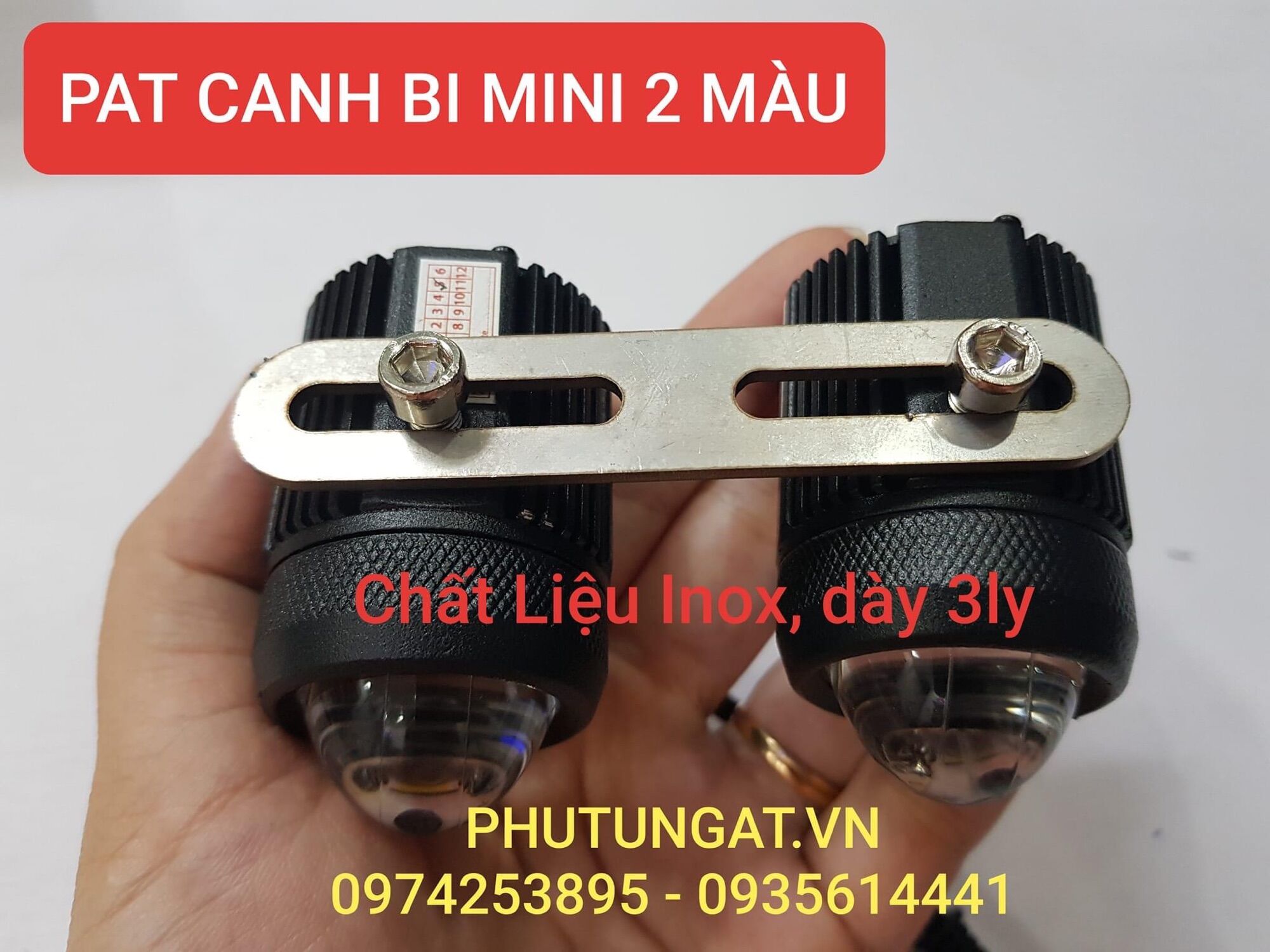Pat canh bi mini chất liệu inox dày 3ly