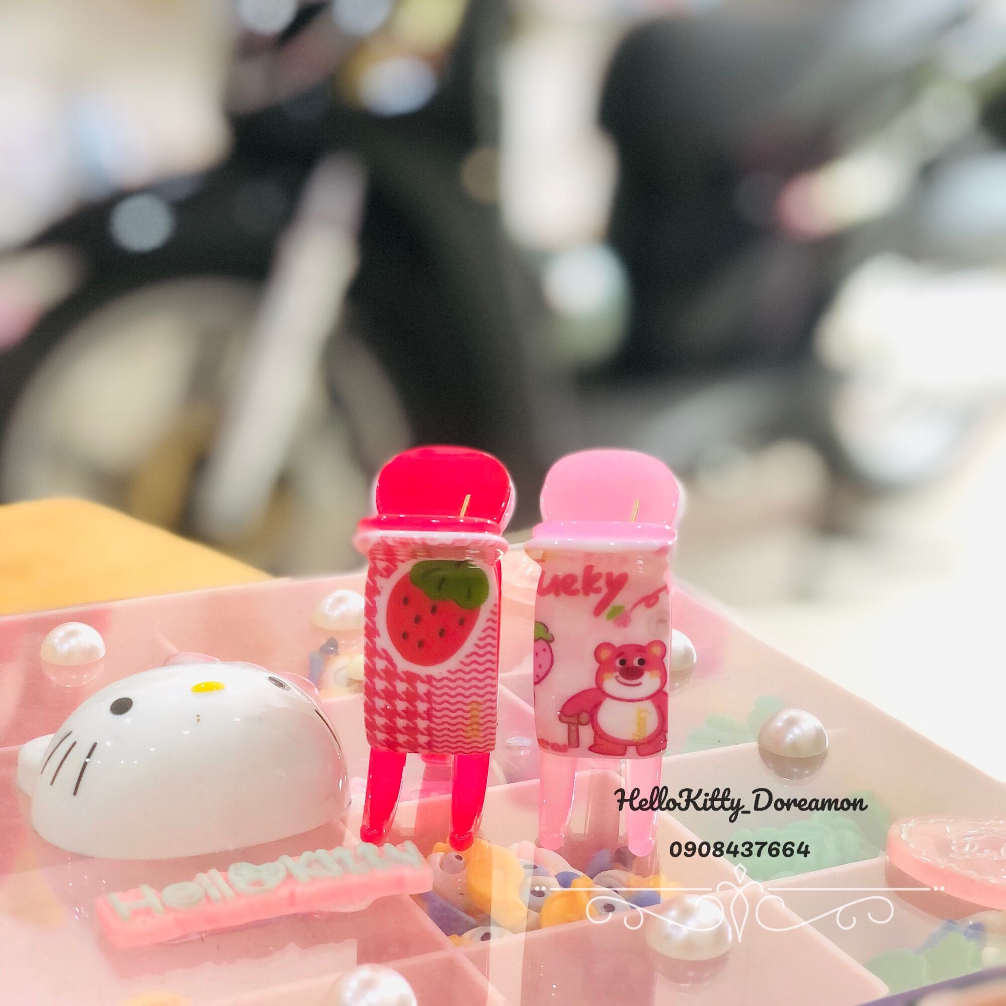 SET 2C KẸP TÓC 3R IN HÌNH GẤU DÂU LOTSO