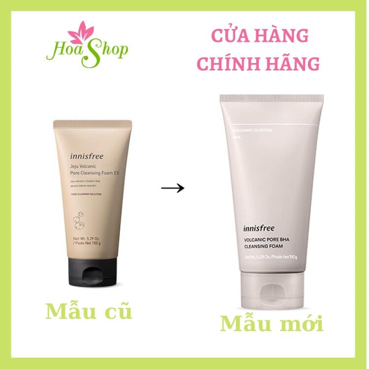 [HCM]Sữa Rửa Mặt Tro Núi Lửa Giảm Mụn Đầu Đen Bã Nhờn Innisfree Jeju Volcanic Pore Cleansing Foam Ex 150ml