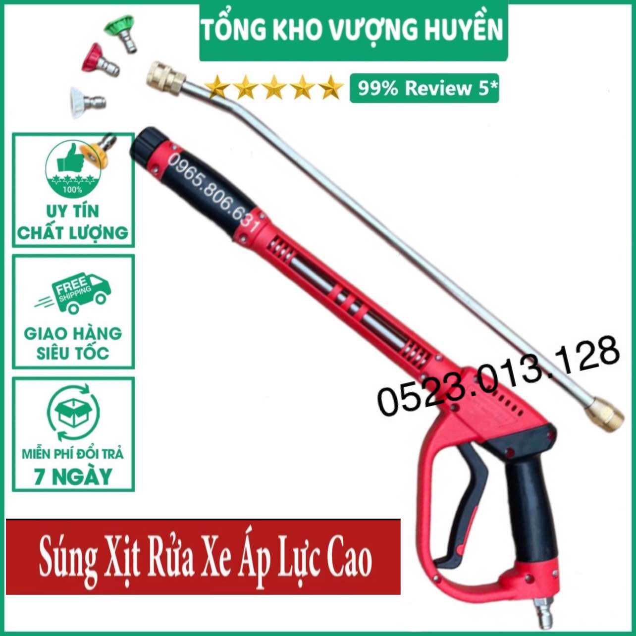 Súng rửa xe áp lực cao dạng công nghiệp + béc phun