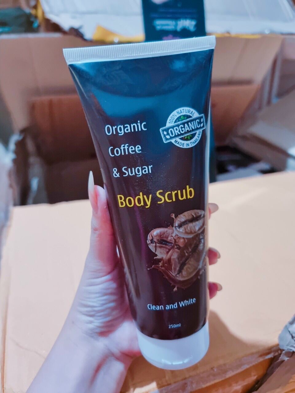 Tẩy TBC cho body cà phê Organic