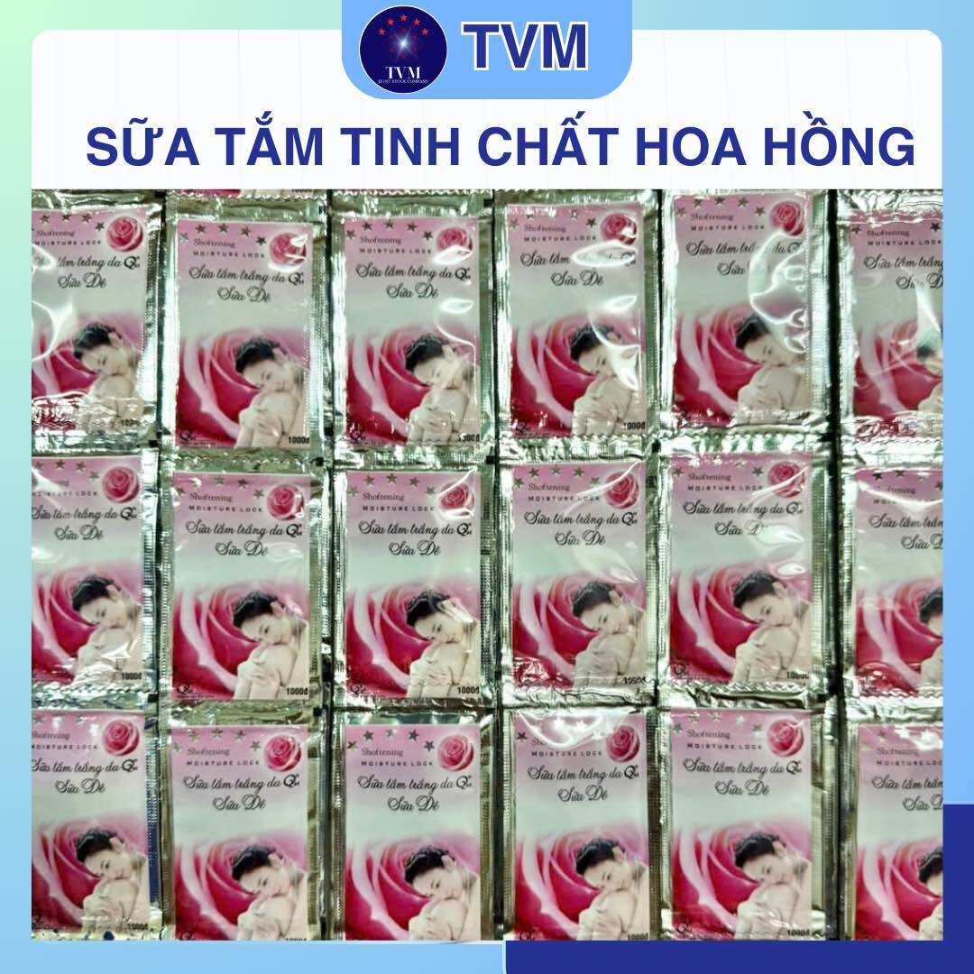   Giá sỉ  Combo 1000 gói  100 dây  Sữa tắm hương hoa hồng dùng trong nhà nghỉ khách sạn 