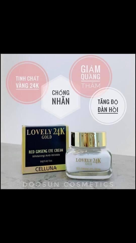 Kem Dưỡng Chống Nhăn Thâm Quầng Mắt Celluna/ Lovely 24K Gold Red Ginseng Eye Cream