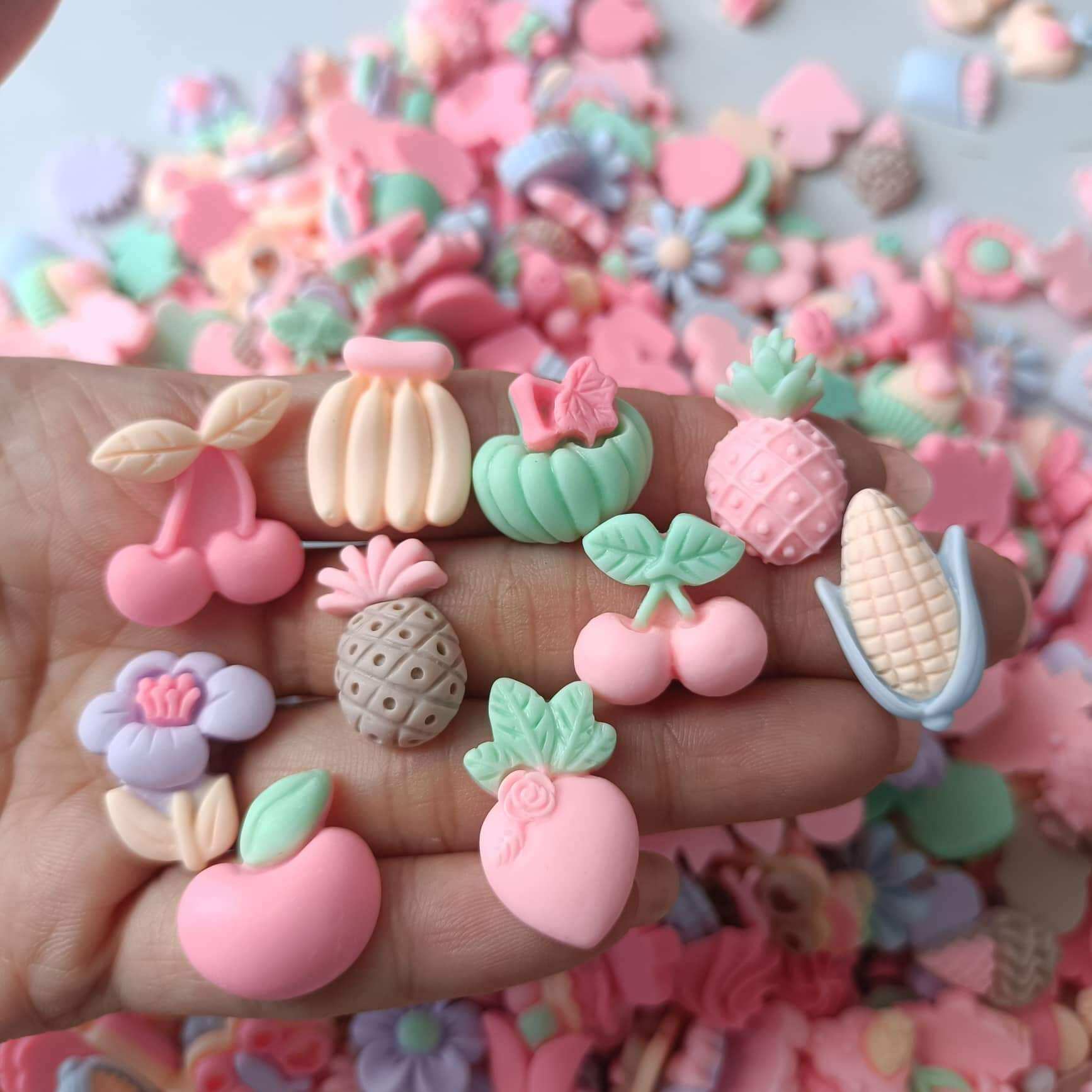 Túi 100 charm/center màu kẹo ngọt