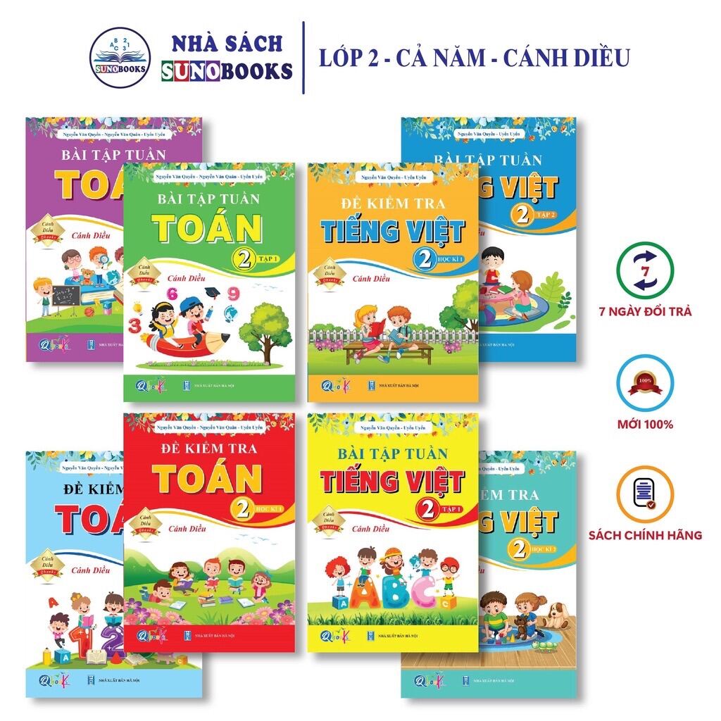 Sách - Trọn Bộ Bài Tập Tuần, Đề Kiểm Tra Toán và Tiếng Việt Lớp 2