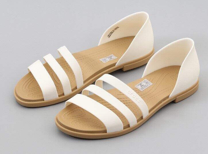 Dép sandal crocs tulum open flat cho nữ