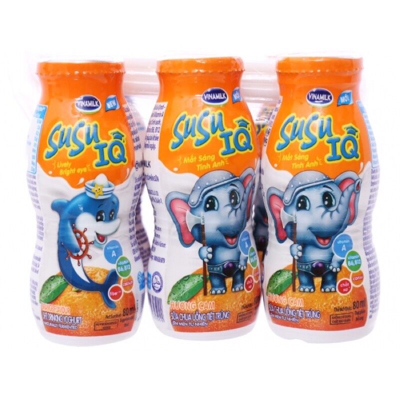 (5 lóc tặng đồ chơi) 1 lóc sữa sữa su su trái cây 6*80ml