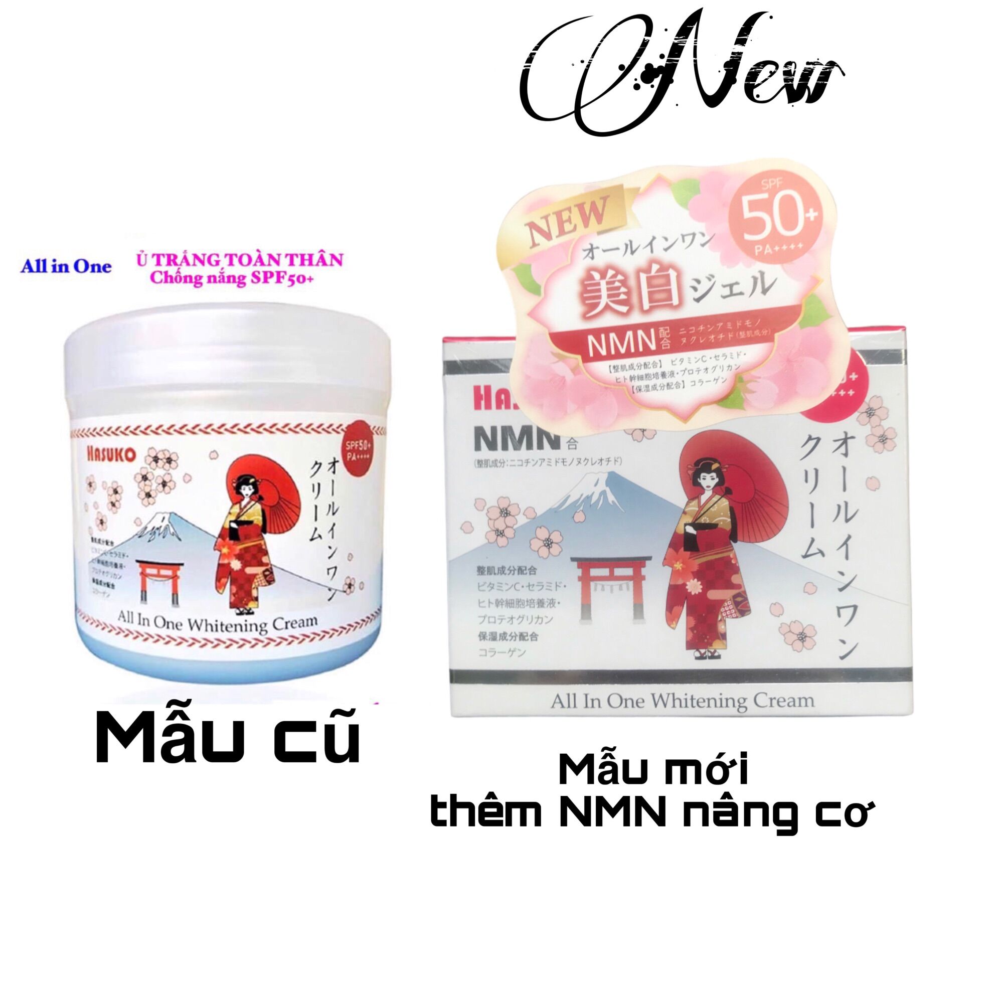 Freeshipmax_kem ủ trắng da toàn thân hasuko nhật bản chống nắng spf 50+ 280g bật tone trắng da ủ dưỡng chống nắng all in one