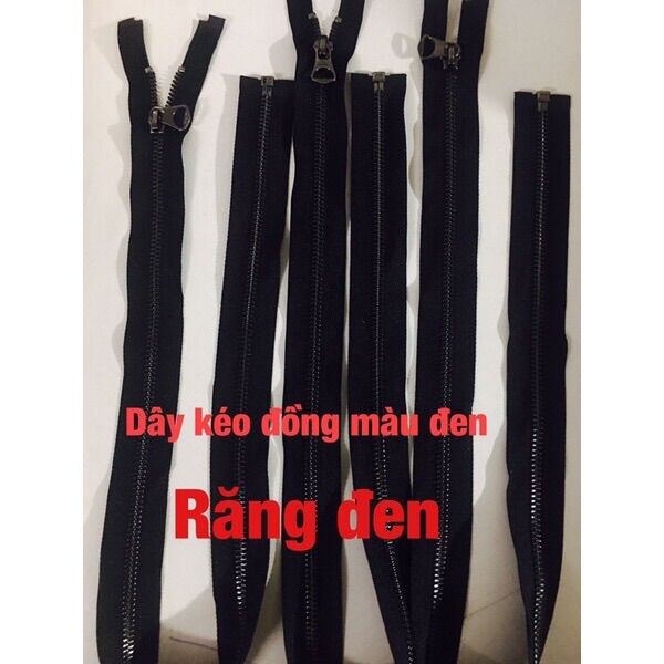 Dây kéo khoá màu đen khoá đồng đen răng 5 thay khoá áo khoác áo da màu đen