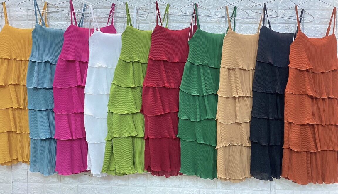 Đầm 2 Dây Dập Ly Tầng