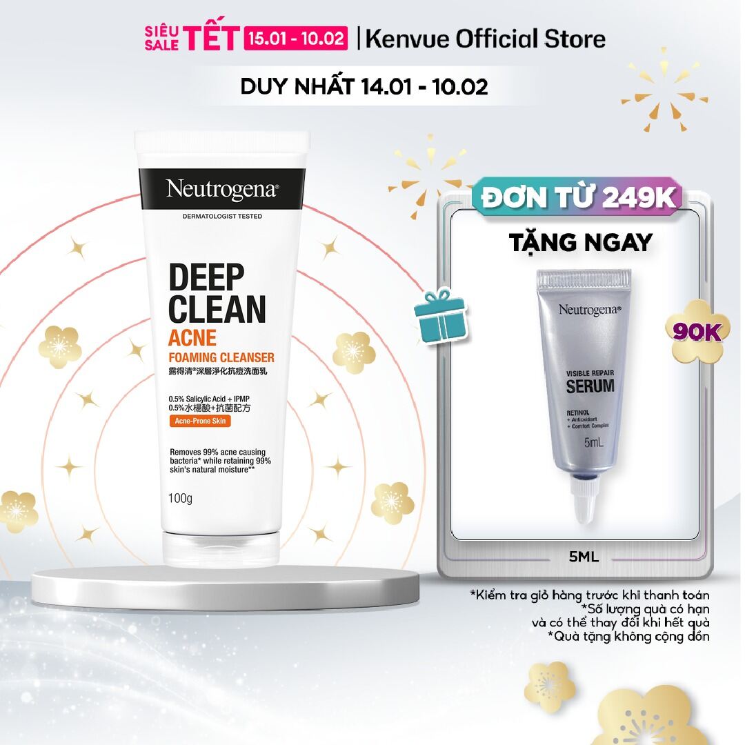 Sữa rửa mặt NGỪA MỤN Neutrogena Deep Clean Acne Cleanser 100g