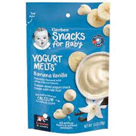 (Hàng air 6 vị) Sữa chua khô Gerber YOGURT MELTS nhập Mỹ 28g