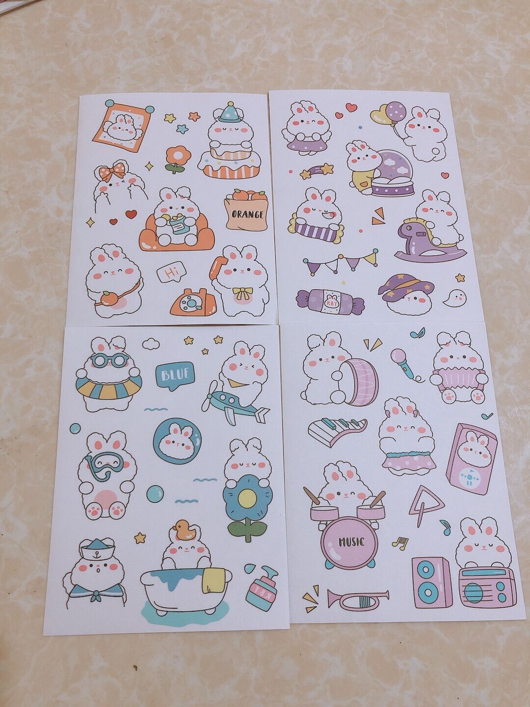 SET 4 MIẾNG HÌNH DÁN/ STICKER CUTE DỄ THƯƠNG dùng trang trí sổ vở...