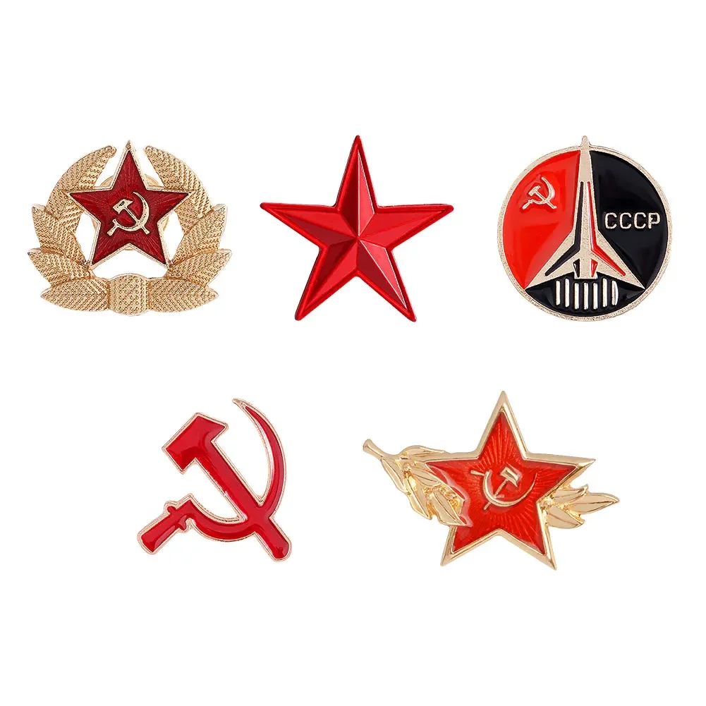 Retro Cccp Liên Xô Biểu Tượng Men Thổ Cẩm Khóa Cộng Sản Lapel Pin Liên Xô Cựu Đồ Trang Trí Cho Áo Nắp