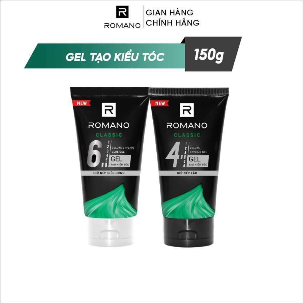   Mới  Gel tạo kiểu tóc Romano Classic hương nước hoa giữ nếp lâu siêu cứng 150g 