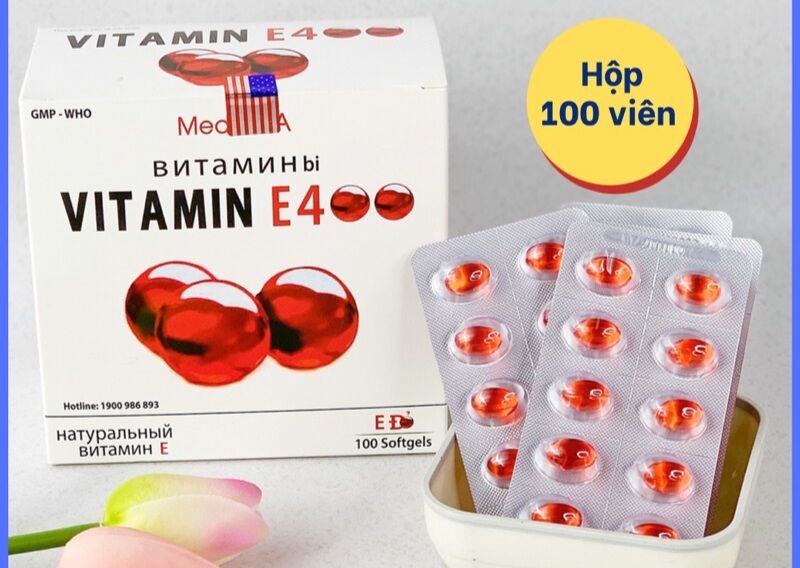 E đỏ - vitamin e đỏ nga. hộp 100 viên