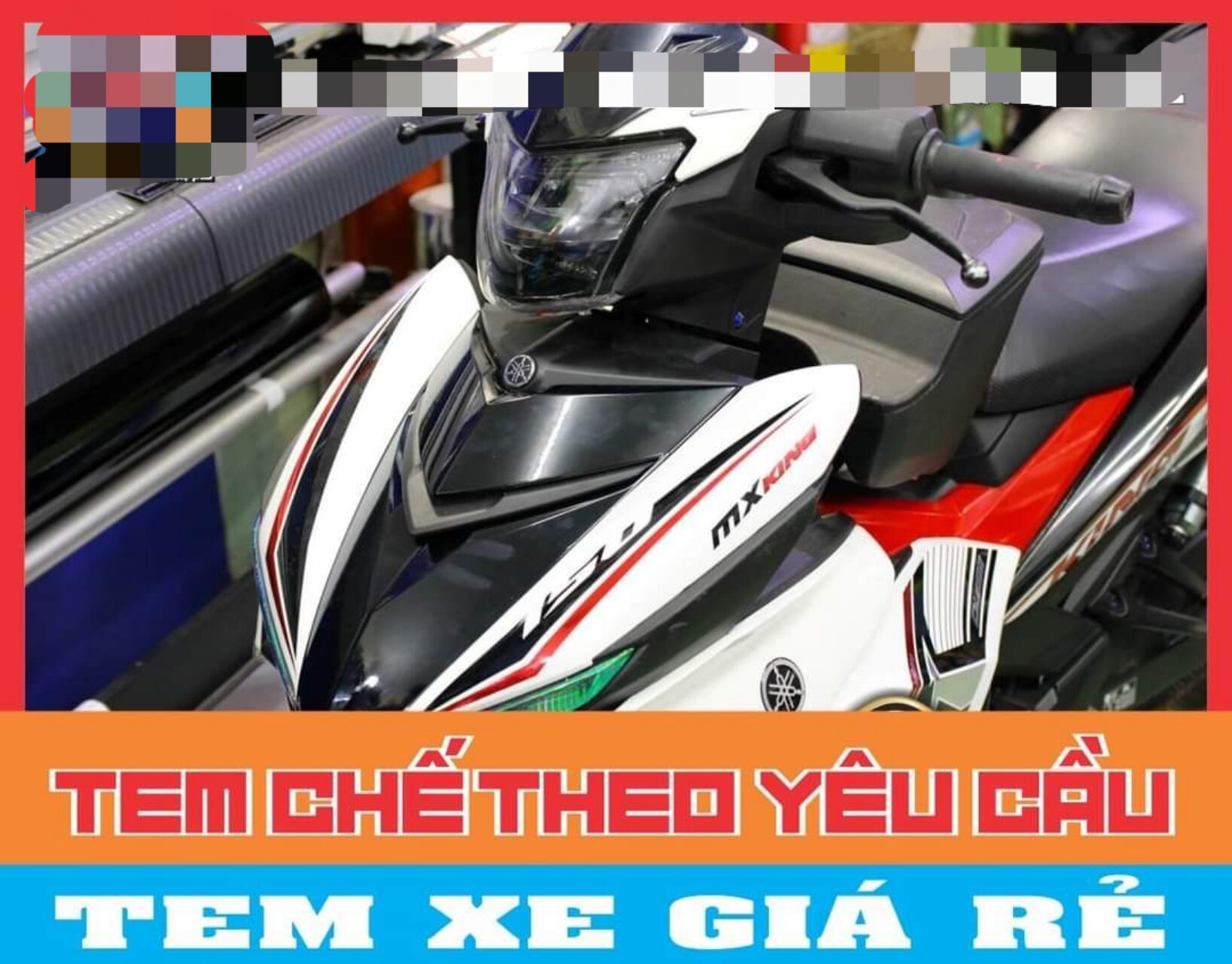 tem rời exciter 150 trắng đen mxking