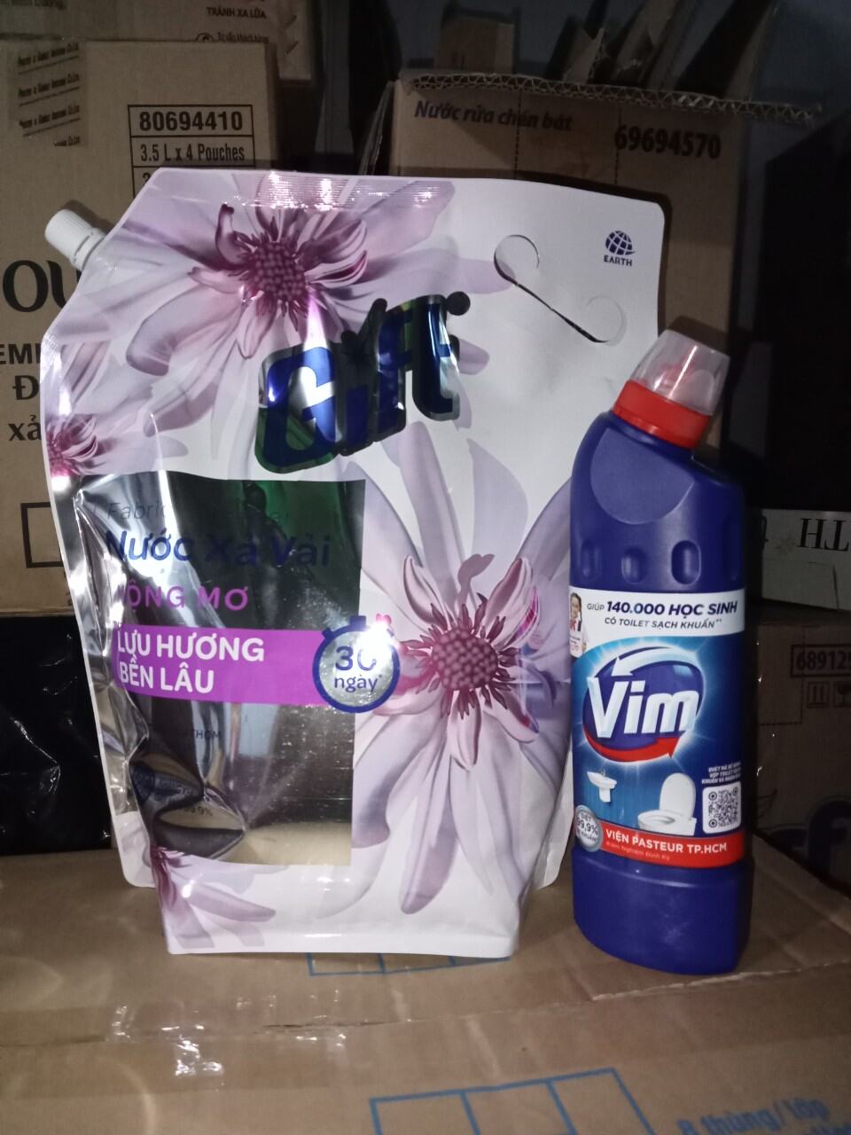 Combo siêu tiết kiệm  Nước Xả Vải Gift túi 3.2Lít tinh dầu nước hoa Mộng