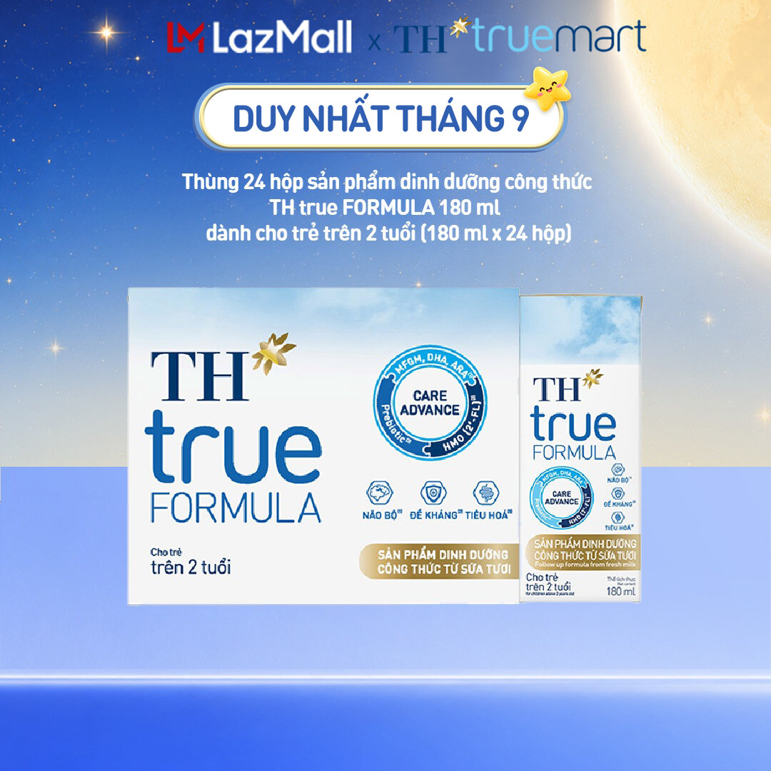 Thùng 24 hộp sản phẩm dinh dưỡng công thức từ sữa tươi dành cho trẻ trên 2 tuổi TH true FORMULA 180 ml (180 ml x 24)