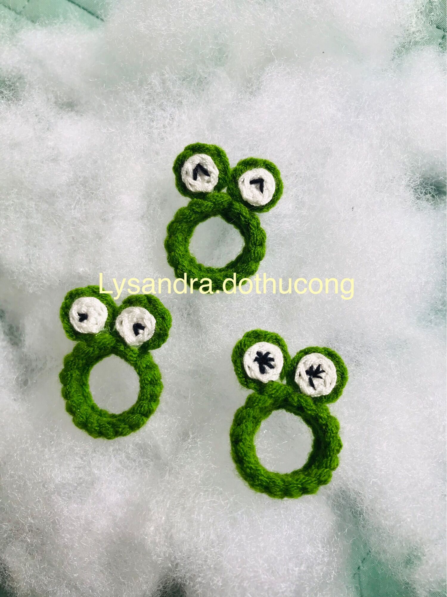 Nhẫn len handmade, nhẫn ếch, nhẫn đôi dễ thương