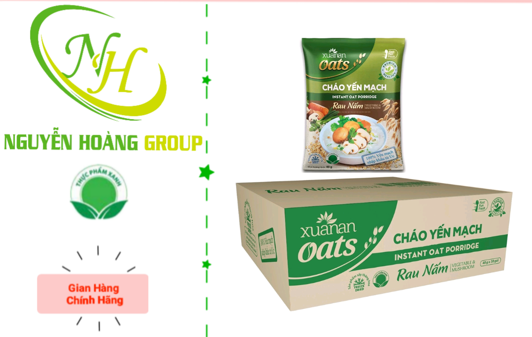 [HCM]COMBO: 6 Gói Cháo Yến Mạch Thịt Bầm Xuân An 40g