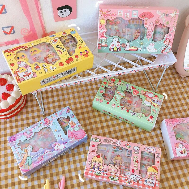 Hộp washi + ticker hình siêu lung linh dễ thương