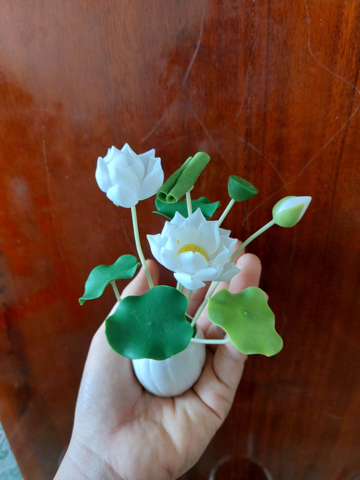 Chậu hoa sen mini cao 12 đến 13 cm